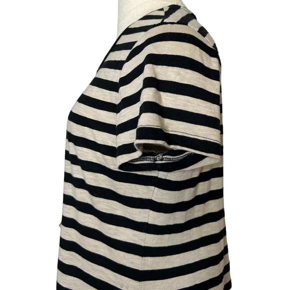 2/$30 Style&Co Black and Tan Stripe Anchor Novelty Crystal Casual Glam T-Shirt S - Picture 4 of 8